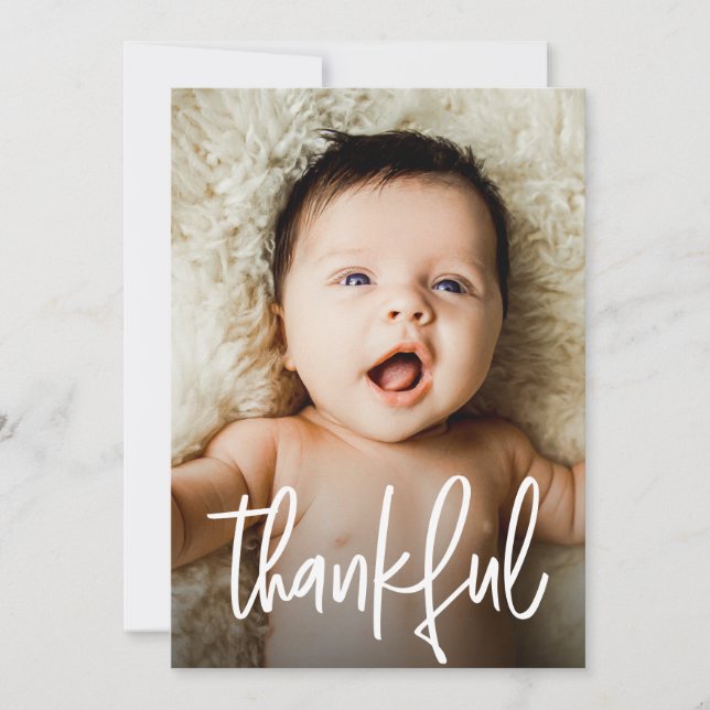 Carte De Remerciements Remerciements Handlett Custom Baby shower Photo (Devant)