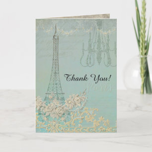 Carte De Remerciements Remerciements Paris Ville de l'Amour Mariage