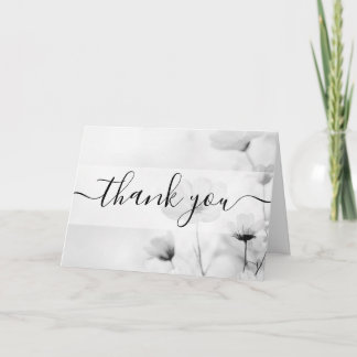 Carte De Remerciements Remerciements personnalisés Petites Fleurs B & N