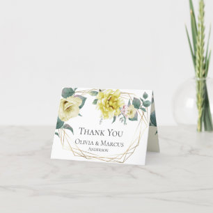 Carte De Remerciements Remerciements Pivoines aquarelles jaune soleil