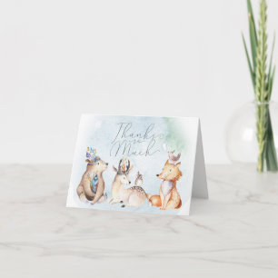 Carte De Remerciements Remerciements pour Baby Shower Animaux Aquarelle B