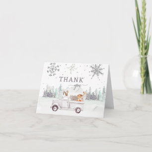 Carte De Remerciements Remerciements pour Baby Shower Flocon de Neige For