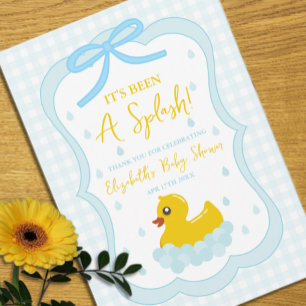 Carte De Remerciements Remerciements pour Baby Shower Gingham Garçon aux