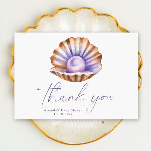Carte De Remerciements Remerciements pour Baby Shower Ocean Little Pearl