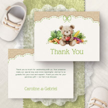 Remerciements pour Baby Shower Ours Né Localement