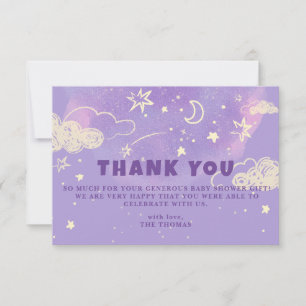 Carte De Remerciements Remerciements pour Baby Shower Purple Dream