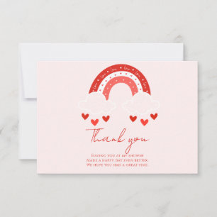 Carte De Remerciements Remerciements pour Baby shower Red Rainbow