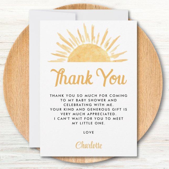 Carte De Remerciements Remerciements pour Baby Shower sur le thème du Sol (Créateur téléchargé)