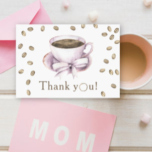 Carte De Remerciements Remerciements pour la baby shower avec café et noe