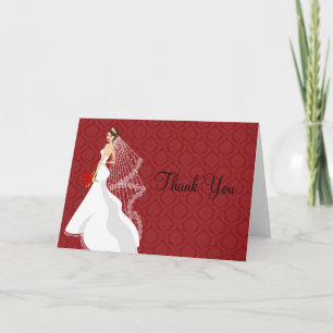 Carte De Remerciements Remerciements pour la Baby Shower Coquine Cramoisi
