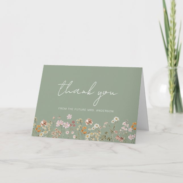 Carte De Remerciements Remerciements pour la Baby Shower de mariage aux f (Devant)