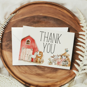 Carte De Remerciements Remerciements pour la Baby Shower des Animaux de l