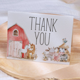 Carte De Remerciements Remerciements pour la Baby Shower des Animaux de l