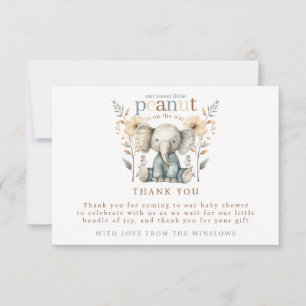 Carte De Remerciements Remerciements pour la Baby Shower du Petit Éléphan
