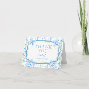 Carte De Remerciements Remerciements pour la Baby Shower Garçon avec un N