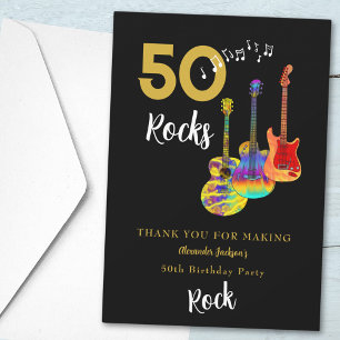 Carte De Remerciements Remerciements pour la fête d'anniversaire des 50 a