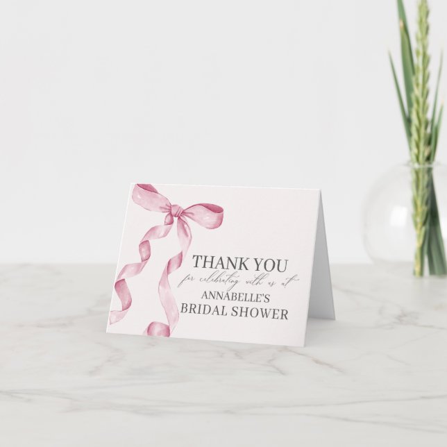Carte De Remerciements Remerciements pour la Fête de Fiançailles de Pink  (Devant)