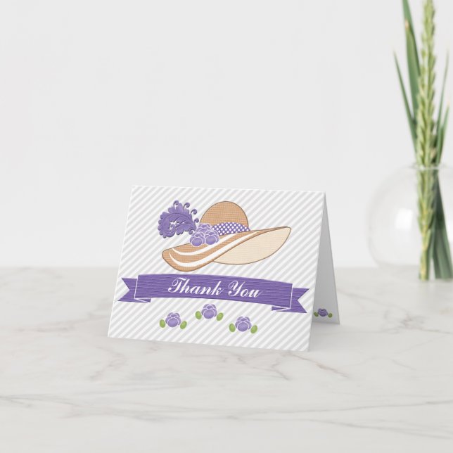 Carte De Remerciements Remerciements pour la Fête de Mariage Chapeau Viol (Devant)