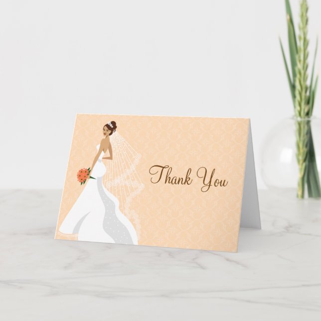 Carte De Remerciements Remerciements pour la fête de mariage Flirty Peach (Devant)