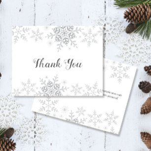 Carte De Remerciements Remerciements pour la Mariée d'Hiver Flocons de Ne