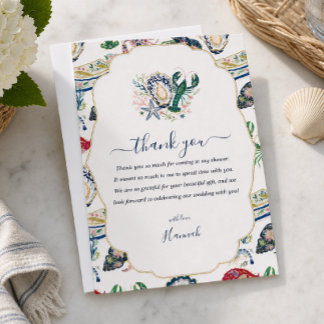 Carte De Remerciements Remerciements pour la Soirée de Mariage Côtière au