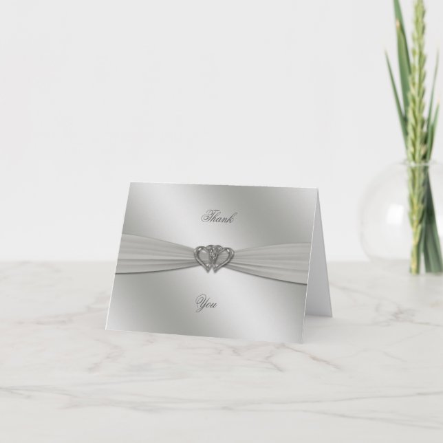 Carte De Remerciements Remerciements pour les 25 ans de mariage Argent Cl (Devant)