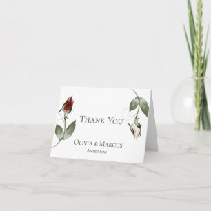 Carte De Remerciements Remerciements pour mariage Aquarelle Dusty Rose