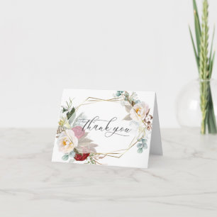 Carte De Remerciements Remerciements pour mariage   Ivoire et Bourgogne