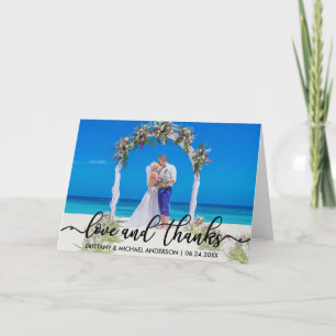 Carte De Remerciements Remerciements pour mariage   Photo Love and Thanks