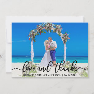 Carte De Remerciements Remerciements pour mariage   Photo Love and Thanks