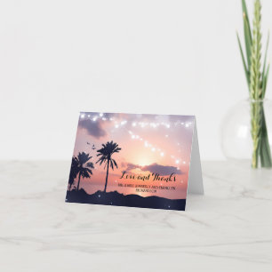 Carte De Remerciements Remerciements pour mariage sur la plage au coucher