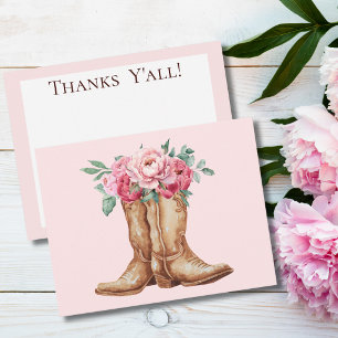 Carte De Remerciements Remerciements pour une Baby Shower Bohème Florale 