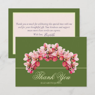 Carte De Remerciements Remerciements pour une Baby Shower Élégante Rose C