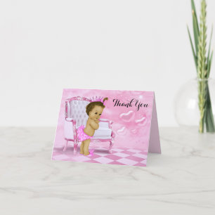 Carte De Remerciements Remerciements pour une Baby Shower Ethnique Fille