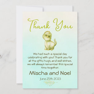Carte De Remerciements Remerciements pour une Baby Shower Garçon Dinosaur