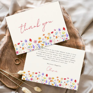 Carte De Remerciements Remerciements pour une Baby Shower Terre Cuite Fle