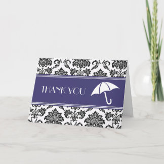 Carte De Remerciements Remerciements pour une douche de mariage noir et b