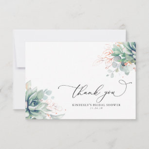 Carte De Remerciements Remerciements pour une douche de mariée de plantes