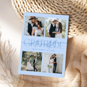 Carte De Remerciements Remerciements Sincères Mariage Multi Photo Bleu Gl