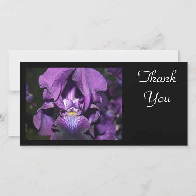 Carte De Remerciements Remerciez l'iris pourpre Vous-Profond (Devant)