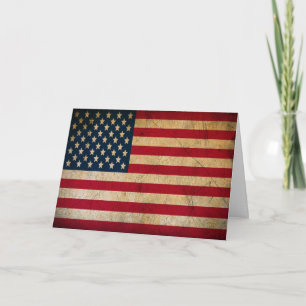 Carte De Remerciements Remerciez un drapeau grunge des USA d'Américain
