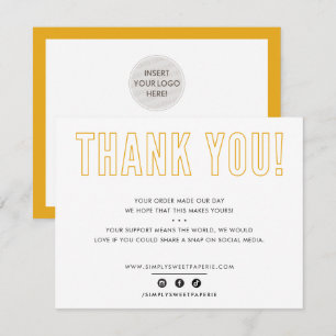 Carte De Remerciements REMIERCIEMENTS ENTREPRISE jaune ambre masculin urb
