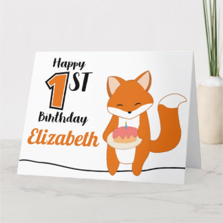 Carte De Remerciements Renard 1er anniversaire