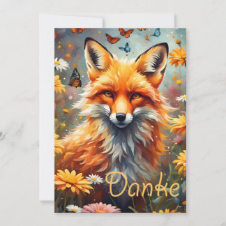 Carte De Remerciements Renard dans la prairie