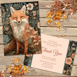 Carte De Remerciements Renard rouge dans un jardin anglais victorien