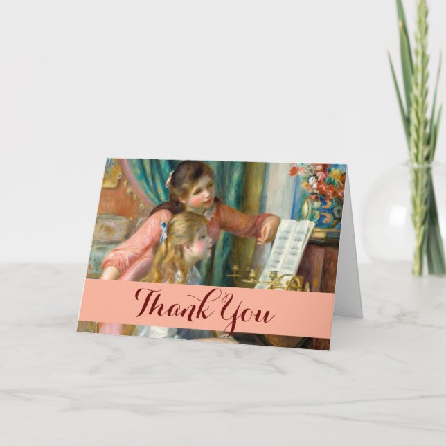 Carte De Remerciements Renoir Girls at the Piano Impressionism Painting (Devant)