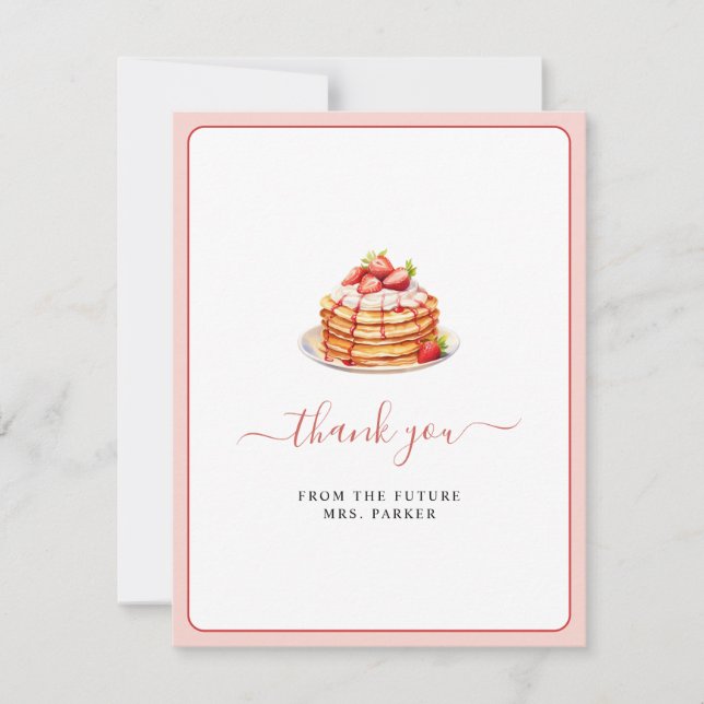 Carte De Remerciements Repas de midi crêpes Shower de mariage plat  (Devant)