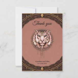 Carte De Remerciements Représentation captivante et artistique d'un tigre