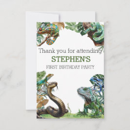 Carte De Remerciements Reptile Slither Crawl Serpent Turtle Anniversaire