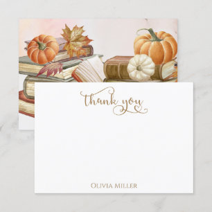 Carte De Remerciements Réserver thème Citrouille Baby shower d'automne